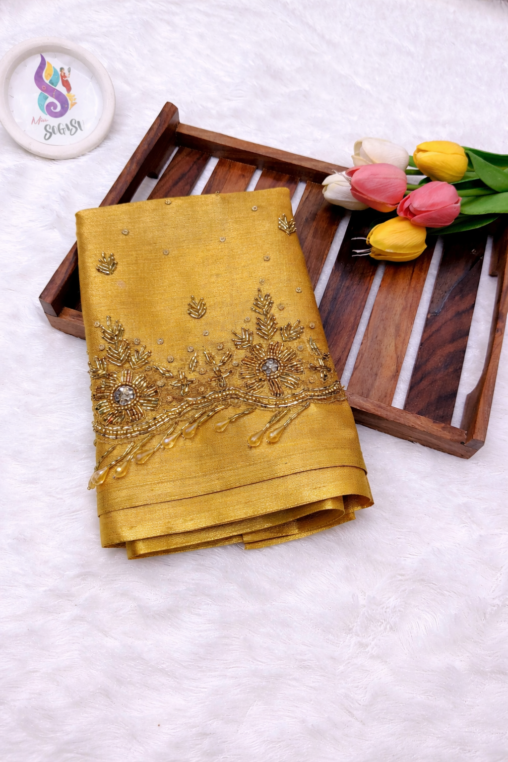 Elegant Gold Maggam Blouse