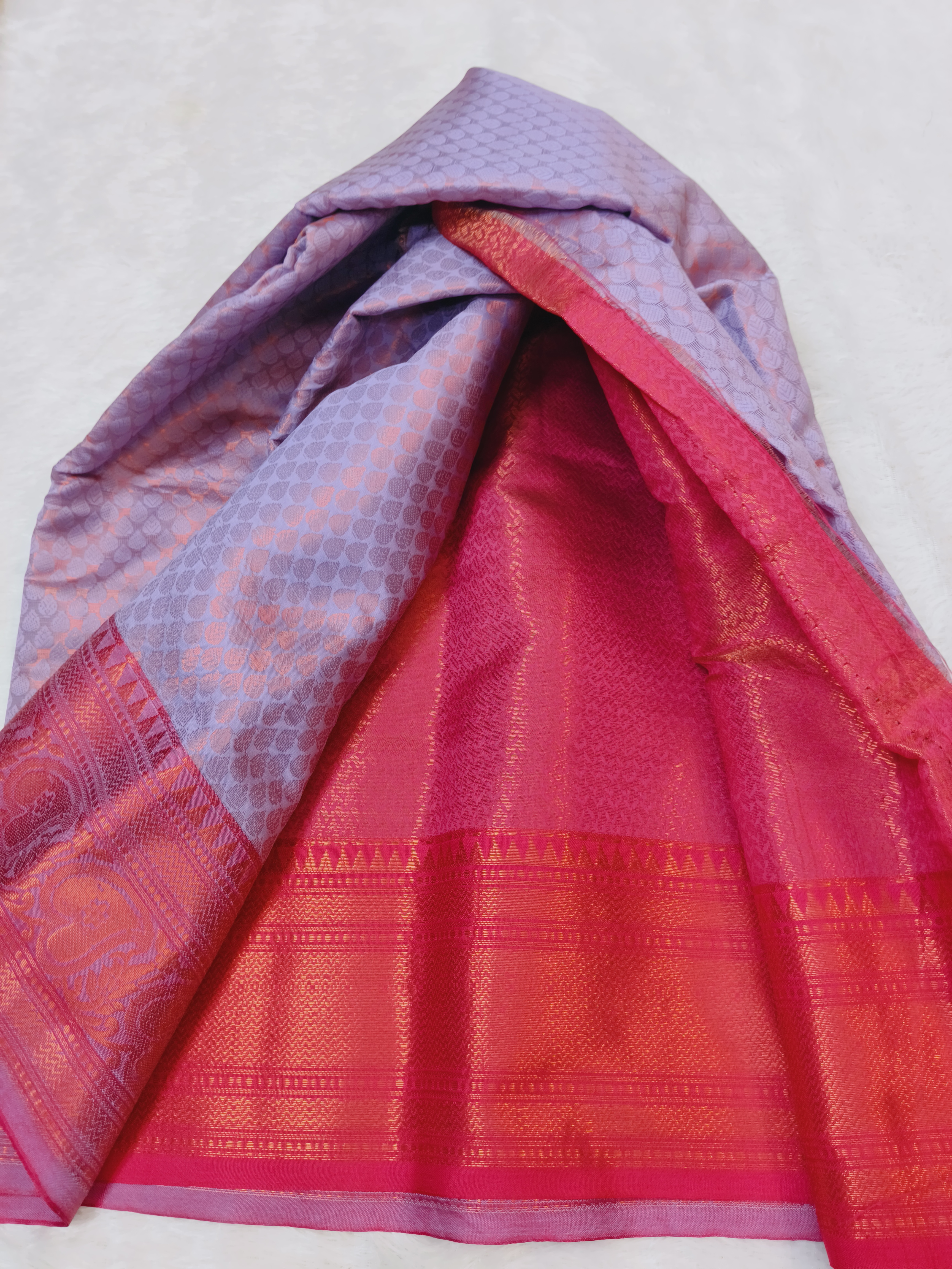 Lavender Pink Banaras Silk Saree
