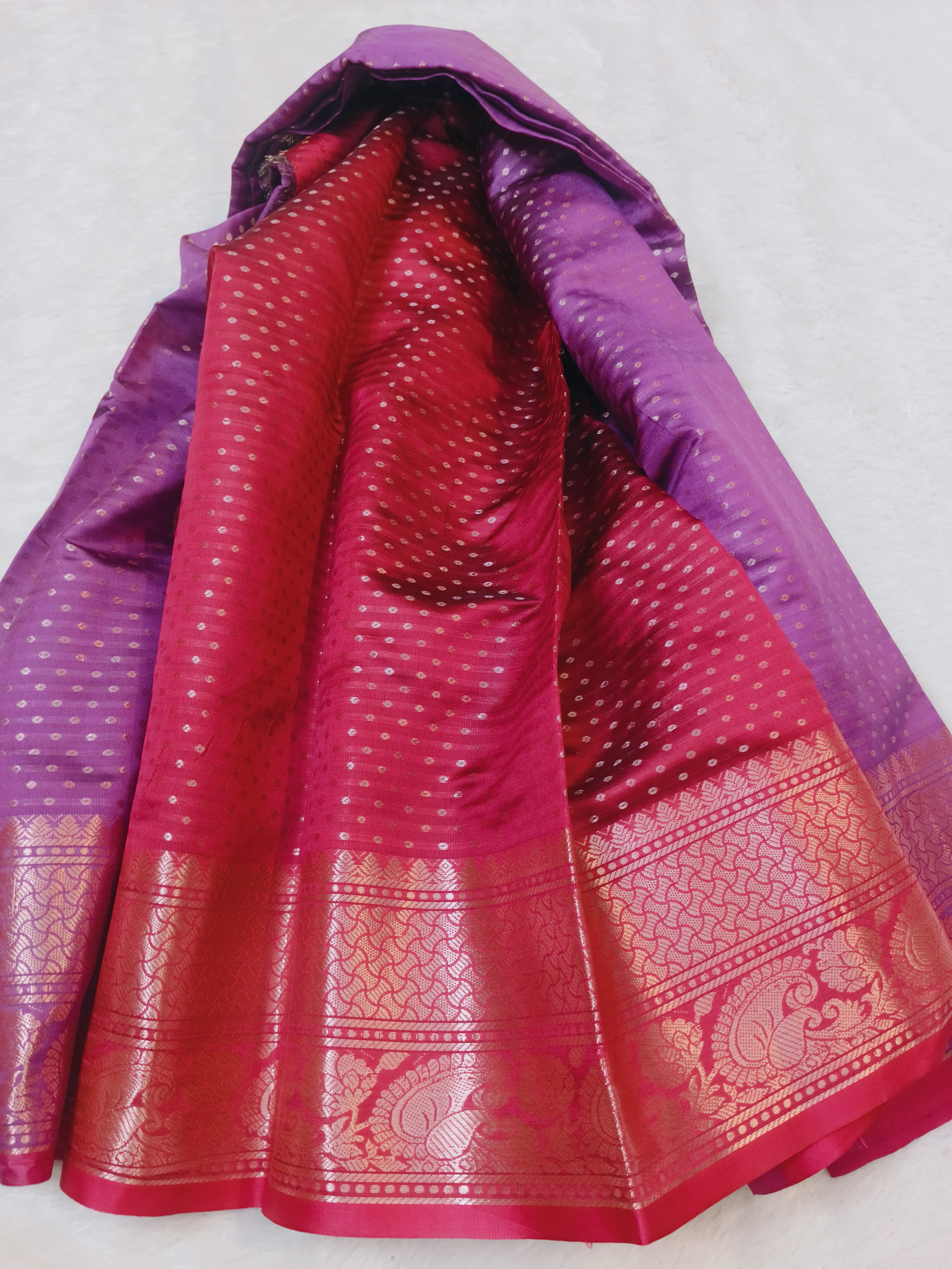 Magenta Gold Zari Banaras Saree