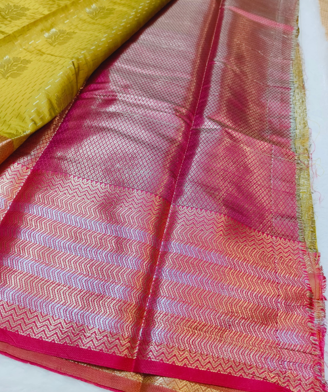 Mustard Pink Banaras saree