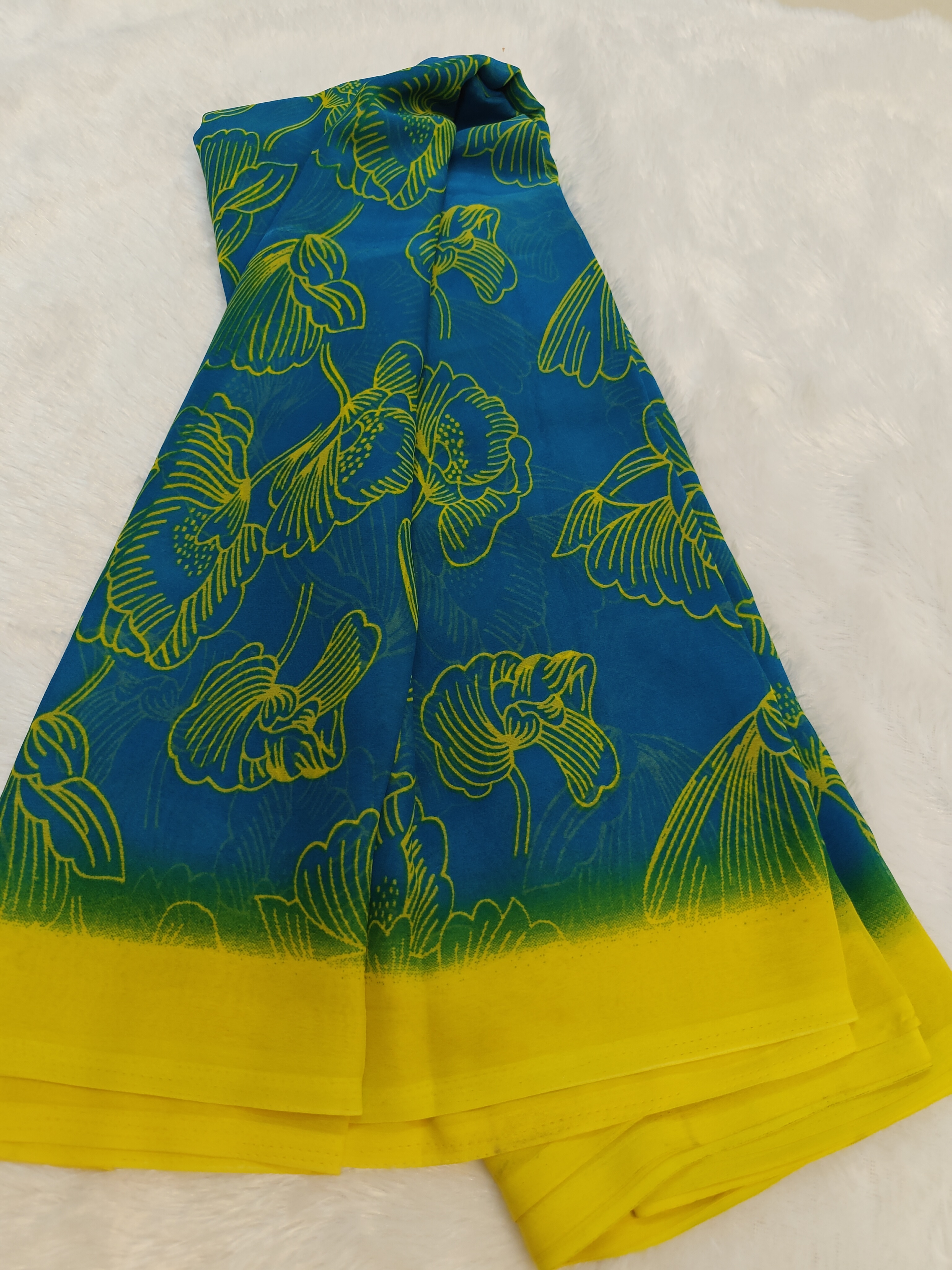 Ocean Bloom Georgette Saree