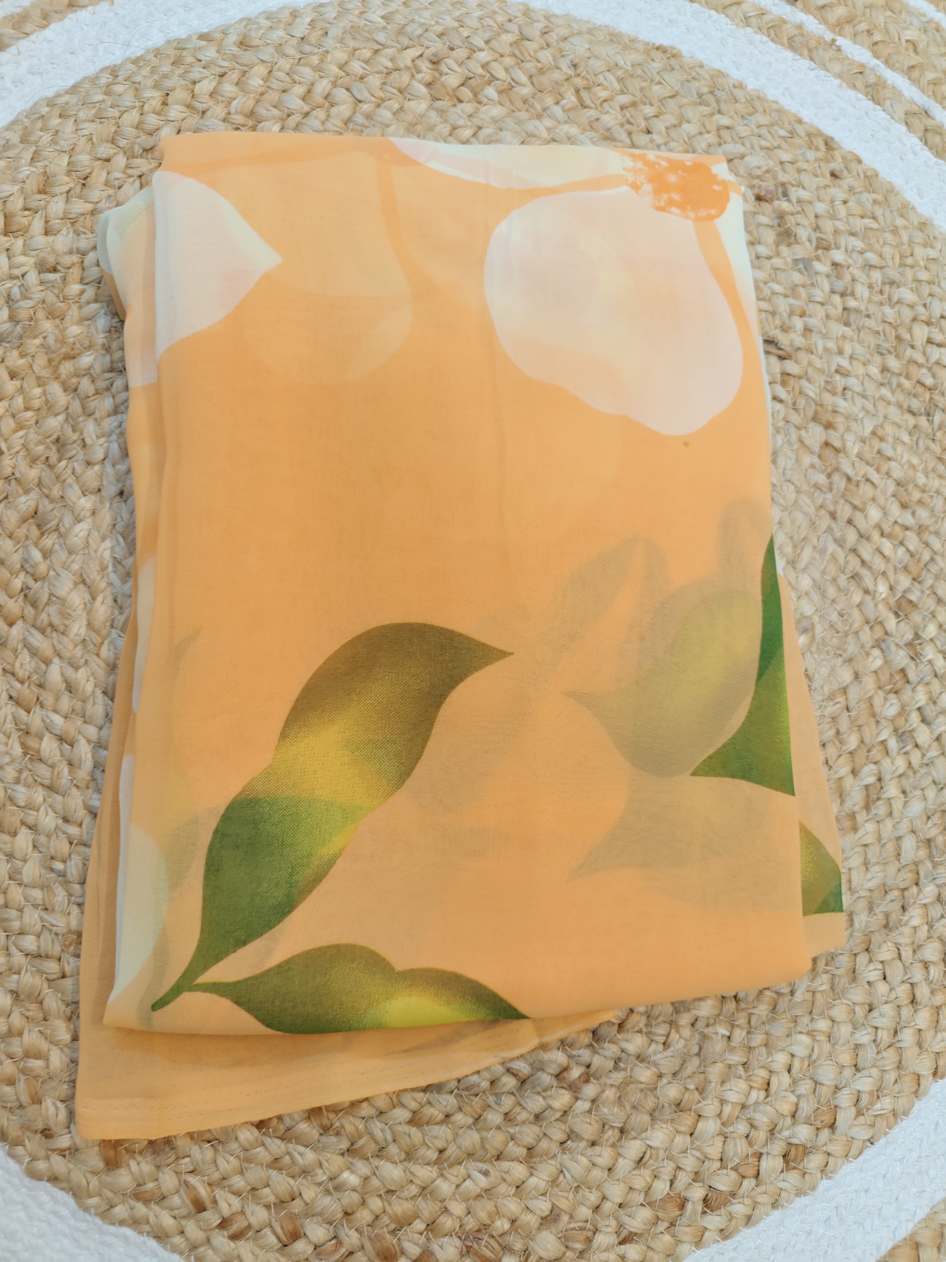 Orange Pastel Junnumukka Saree