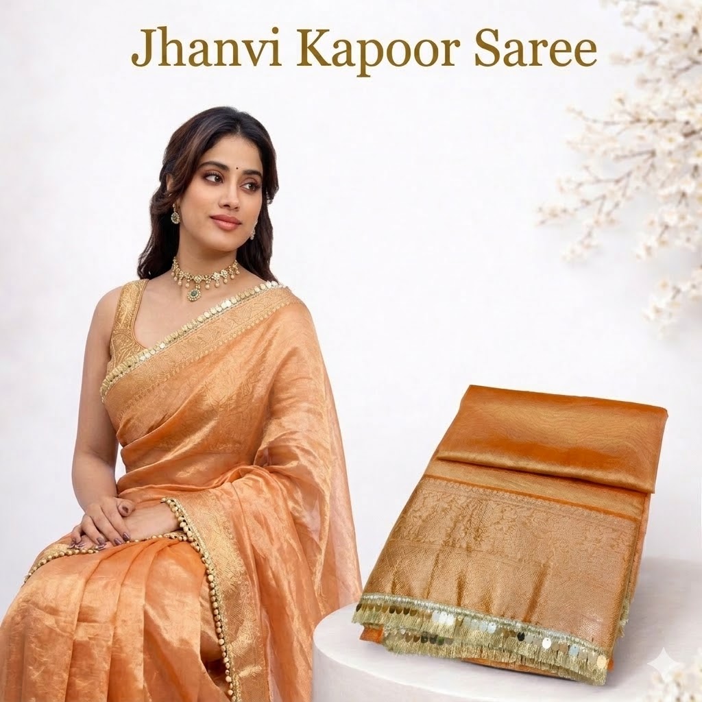 Peach Tissue Silk Saree