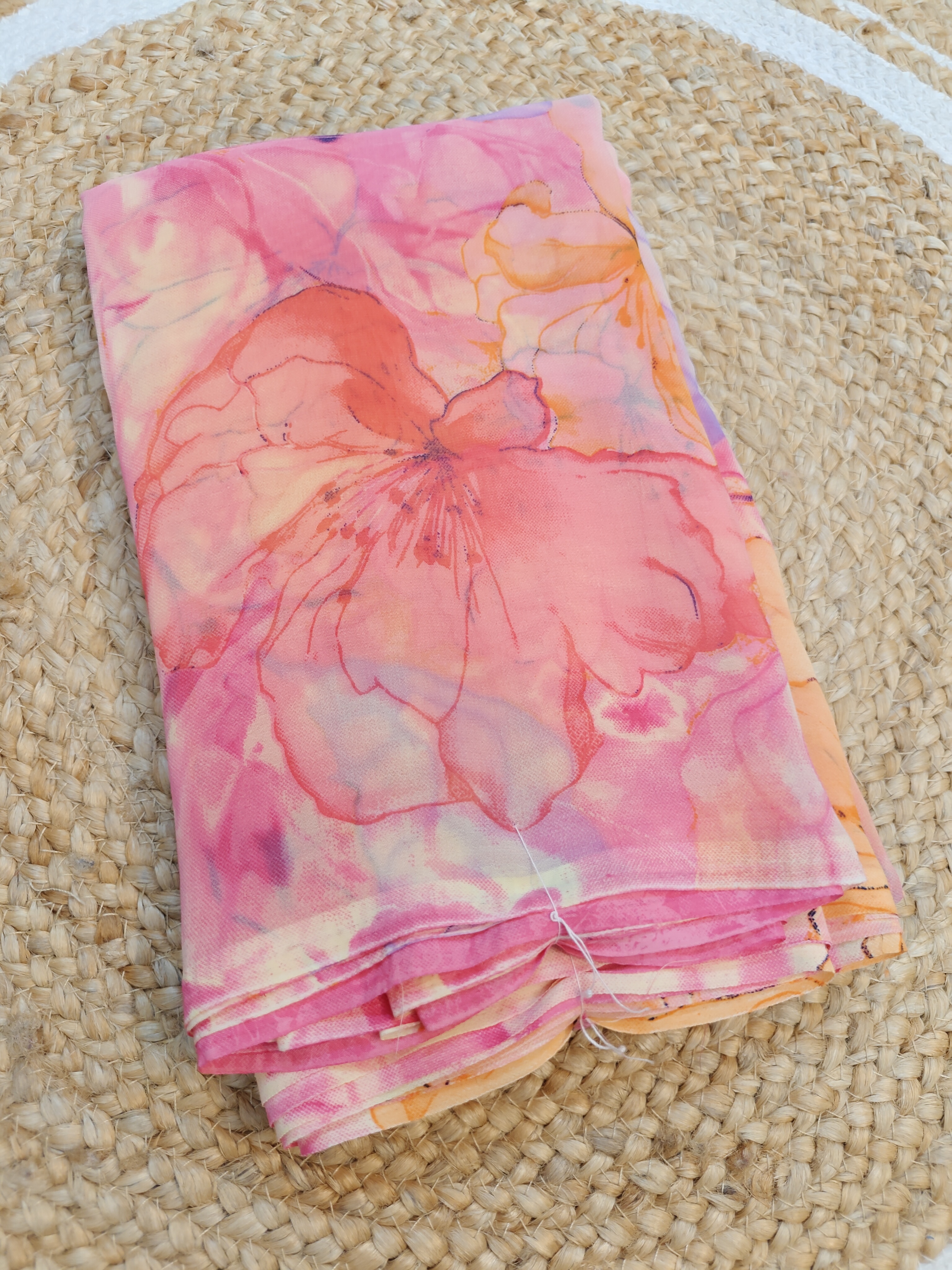 Pink Blossom Junnu Mukka Pastel Saree