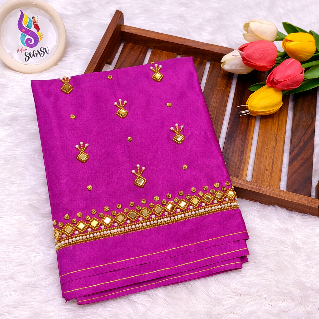 Pink gold Maggam work Blouse