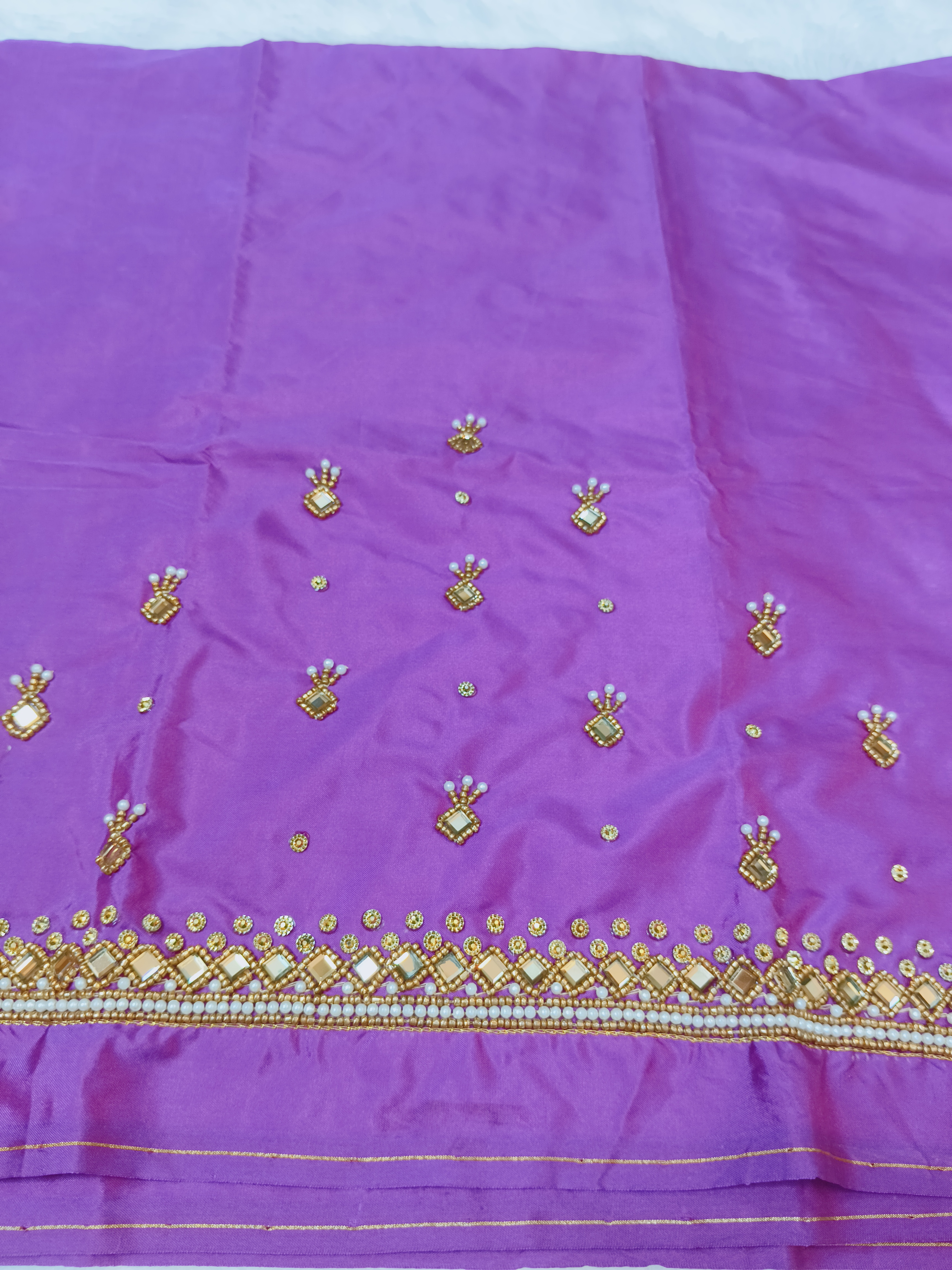 Purple Gold Elegant Maggam Blouse