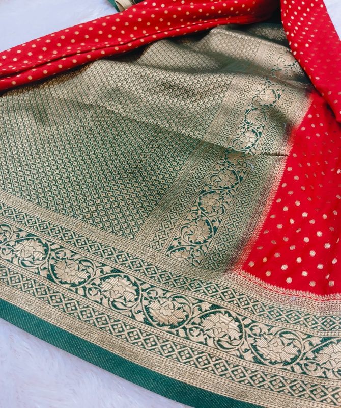 Red Banaras saree