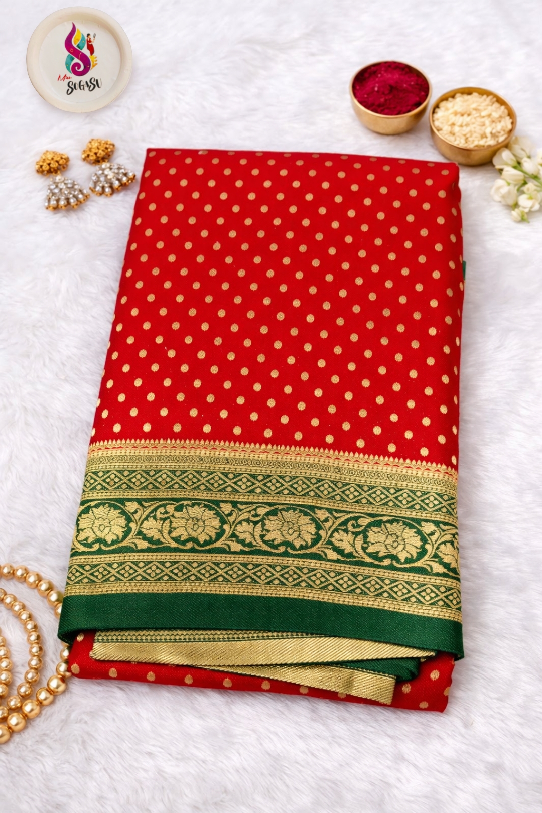 Red Banaras saree