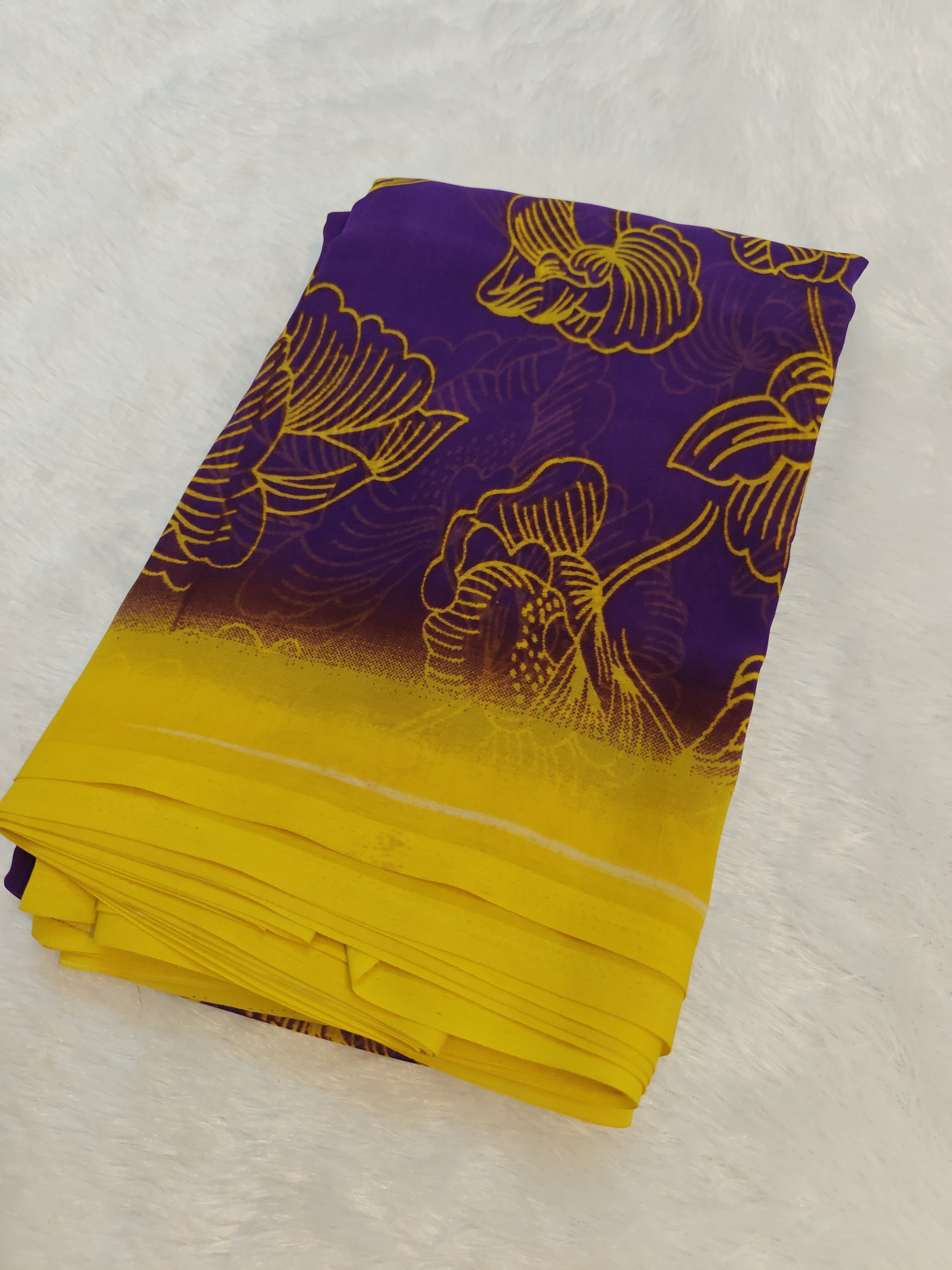 Royal Orchid Bloom Georgette Saree
