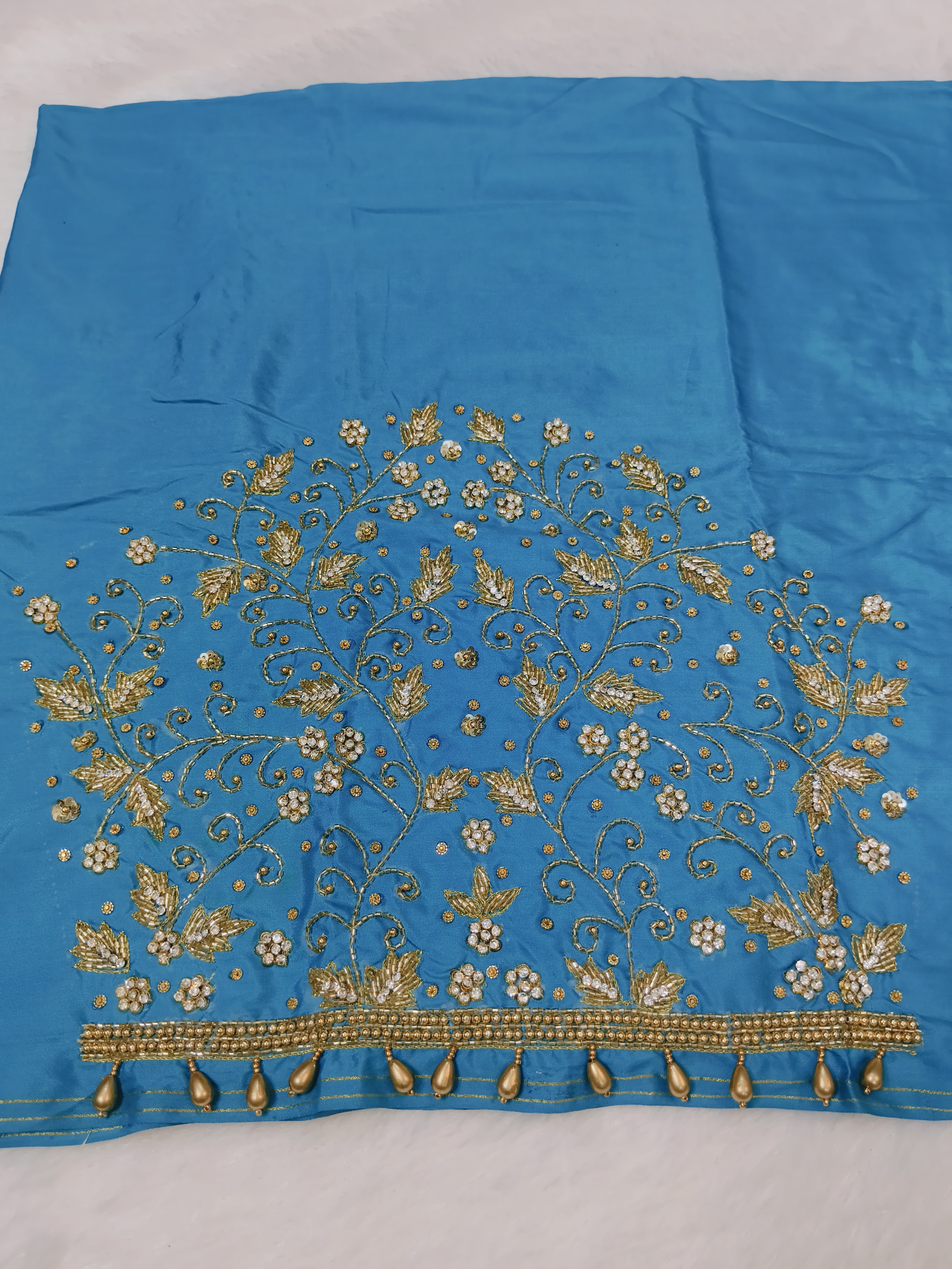 Teal Heavy Maggam Blouse