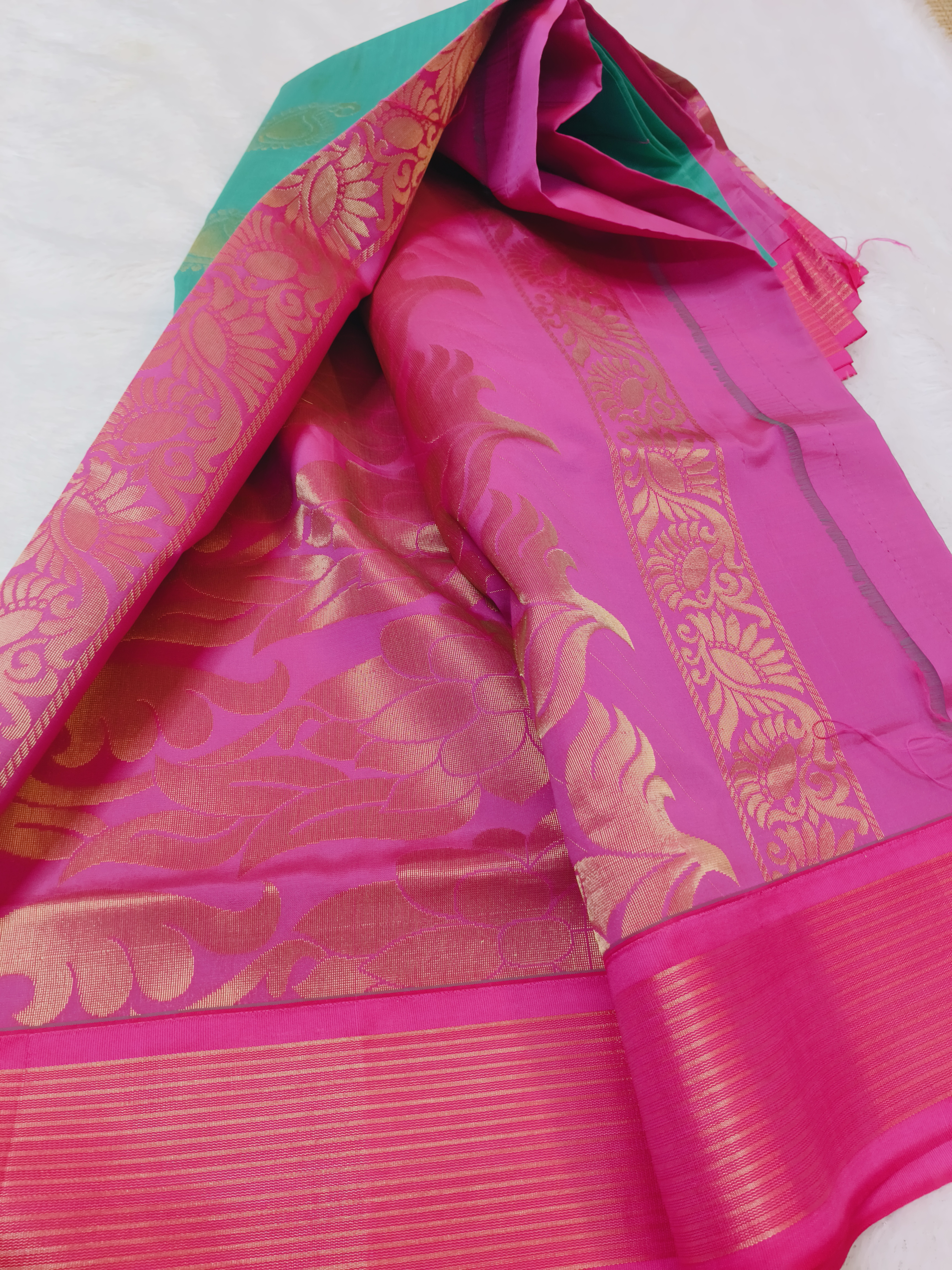 Turquoise Fancy Pattu Saree